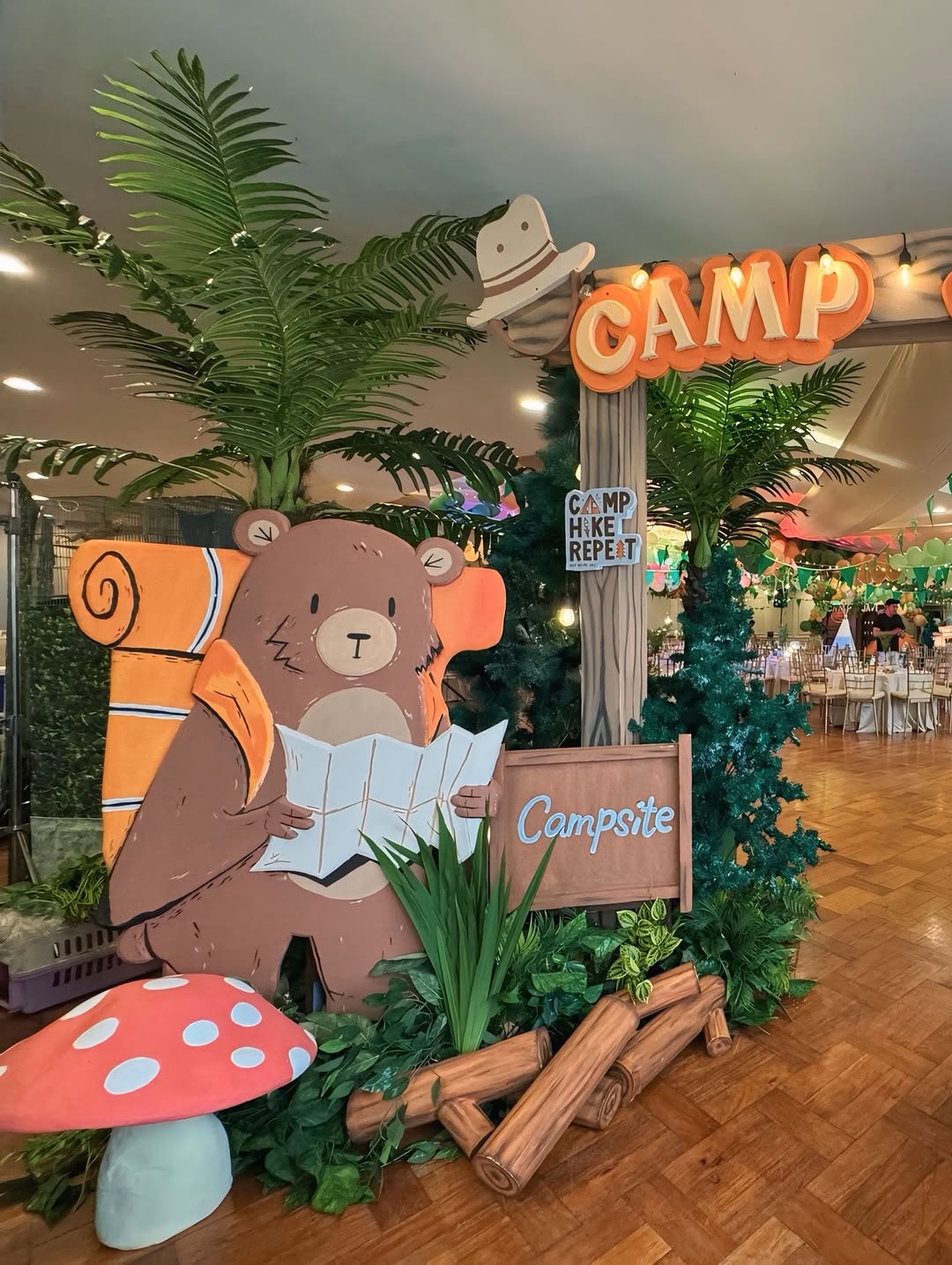 Camp themed event celebration